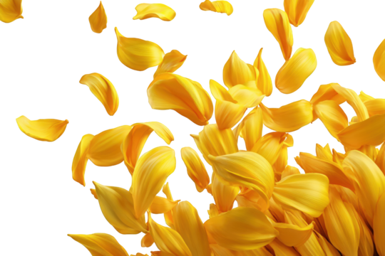 Yellow flower petals in motion