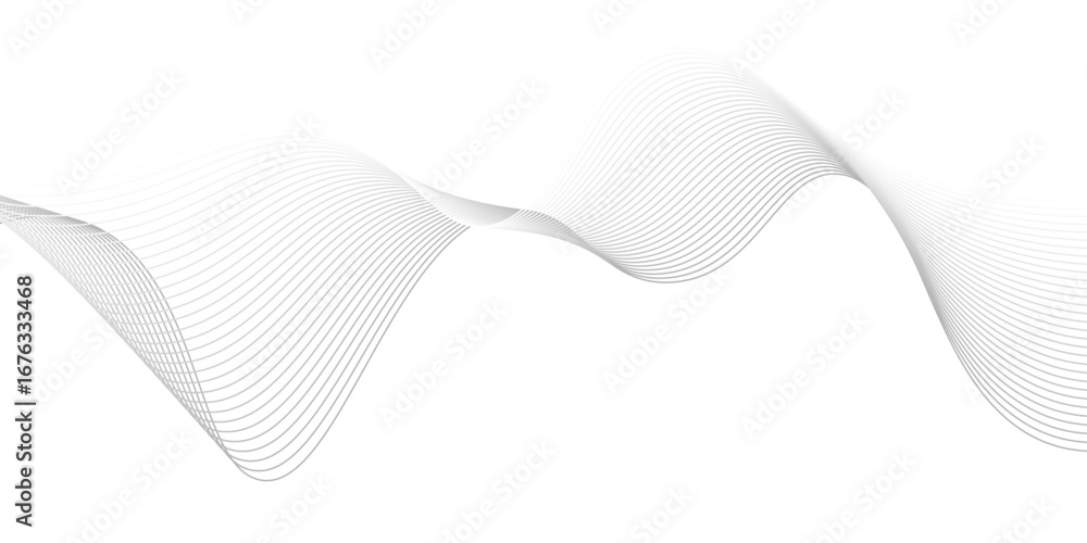 Poster abstract gray wave lines flowing on a clean white background – minimalist vector design for modern, 