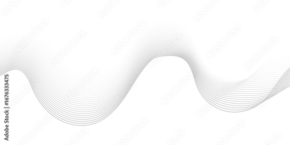 Poster abstract gray wave lines flowing on a clean white background – minimalist vector design for modern, 