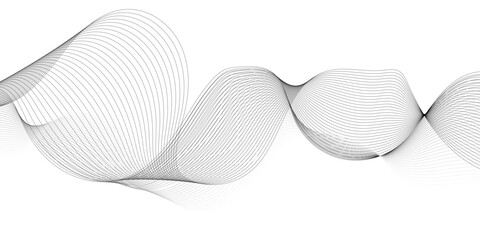 Fototapeta premium Abstract Gray Wave Lines Flowing on a Clean White Background – Minimalist Vector Design for Modern, Elegant, and Futuristic Graphic Art. 