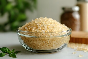 Organic white rice detail high resolution picture