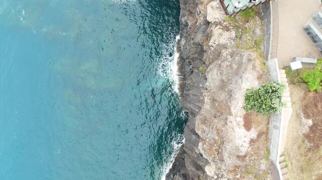 beautiful view of the mountains Faial aerial view of the sea and the ocean in madeira