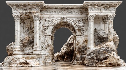 Ornate ancient archway craftsmanship high resolution picture