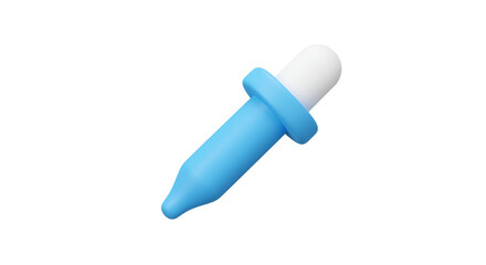 3D Rendering of Medical Dropper or Pipette on a White Background