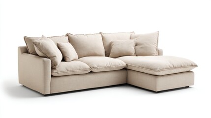 Obraz premium Light beige sectional sofa (1)