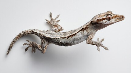 Naklejka premium Lizard on white background