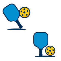 Pickleball Icons – Paddle and Ball Illustration © Husaini