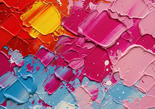 Intensely textured impasto painting 