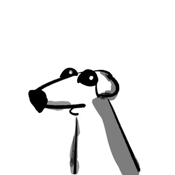  Cartoon Dog Looking Up Illustration