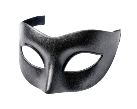 Close-up of a dark black masquerade mask