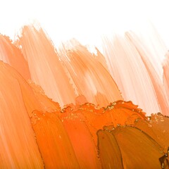 Abstract paint strokes in orange and gold