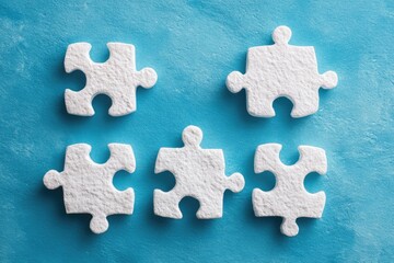 Puzzle Pieces on Blue