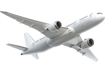 White passenger jet in flight (5)