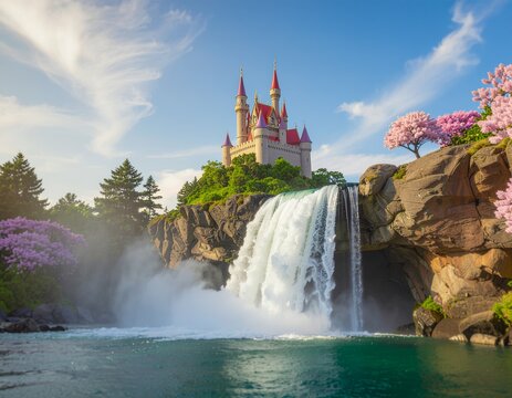A whimsical fairytale world full of sweets, magical creatures, and sparkling landscapes.