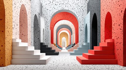 Colorful Arches and Stairs