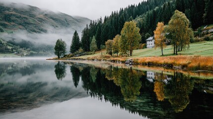 Fototapeta premium Lake Reflections in Autumn