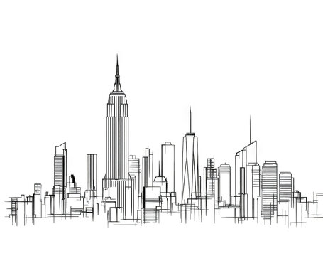Abstract New York City skyline - Powered by Adobe