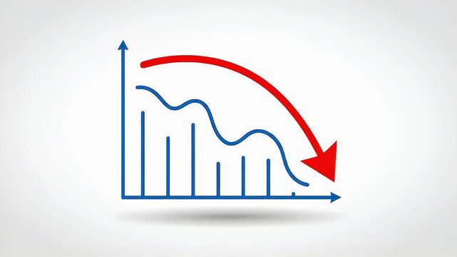 Dynamic bar graph visualization showing upward trend and decreasing values, perfect for business analytics and growth concepts
