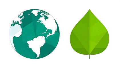 Obraz premium Green Earth and Leaf, Abstract