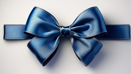 blue bow on white background