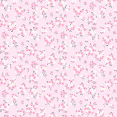 Ditsy floral seamless pattern. Small little flower pattern background. Repeat pattern. Ditsy print. Liberty style. Botanic surface design. Ditsy floral for fashion, texture, fabric, wrapping, decor