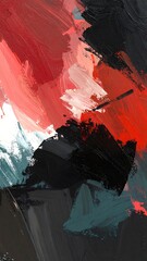 Abstract painting with vibrant colors and thick brushstrokes