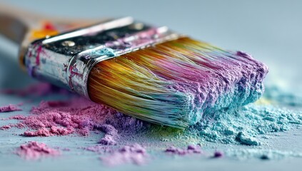 Fototapeta premium Colorful Paintbrush Closeup