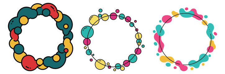 Colorful abstract circle designs for modern branding and design