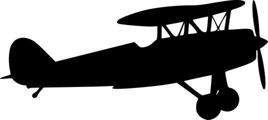 biplane silhouette vector illustration
