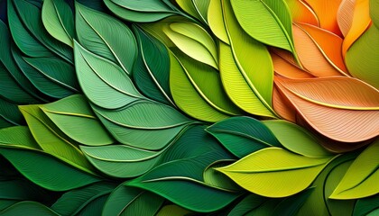 Fototapeta premium colorful abstract design featuring green leaves and vibrant background patterns