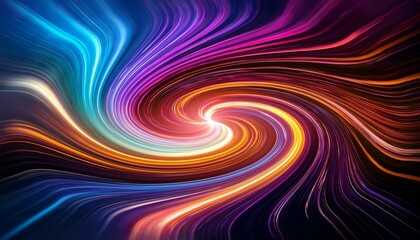 Obraz premium colorful swirl of light creating dynamic patterns in the abstract design generative ai