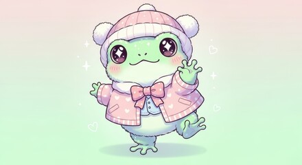 Cute kawaii lamb pastel cartoon artwork