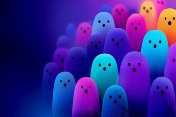 可愛いおばけのハロウィンシームレスパターン