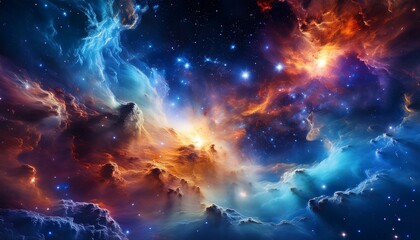 the image showcases a vibrant and detailed nebula filled with stars and colorful clouds suggesting a distant and awe inspiring celestial