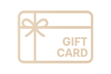 Gift card with ribbon on transparent background representing online shopping and discounts