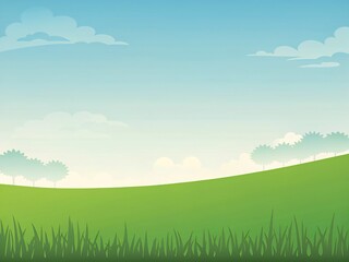 Obraz premium green field and blue sky