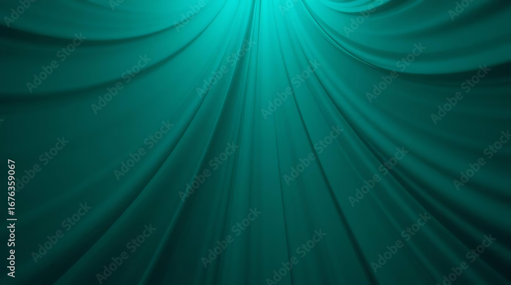 Poster abstract turquoise background with dynamic light beams, creating a sense of energy and movement, per