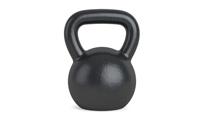 Dark gray kettlebell on white background