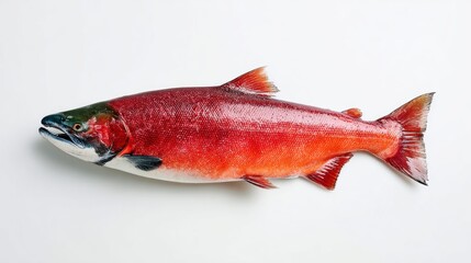 Red fish on white background