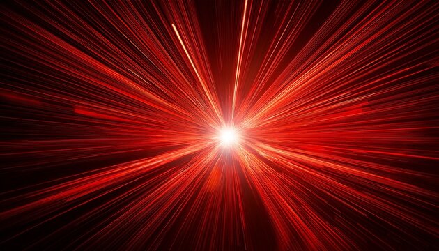 a fiery red burst of light explodes across a dark background leaving a glowing trail the intense energy radiates outwards in streaks of light