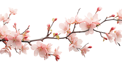 Tree branch flower photo overlays summer spring painted on transparent background