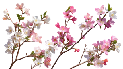 Tree branch flower photo overlays summer spring painted on transparent background