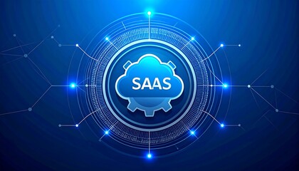 Futuristic graphic depicting SaaS