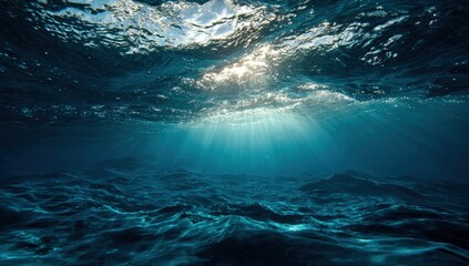 Obraz premium Underwater sunlit depths