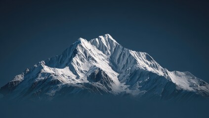 Majestic snow-capped mountain peak against a dark sky (1)