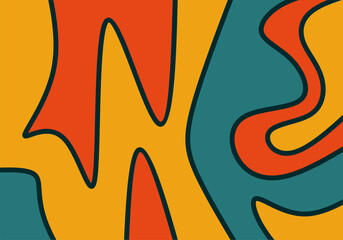 An abstract background with retro wavy organic shapes in a colorful pattern. Perfect for modern design projects, textiles, or artistic backdrops.