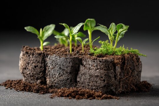 Young plants in soil