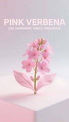 Phone Wallpaper Series : Flower Language - Pink Verbena, means : Joy, Happiness, Grace, Innocence 003