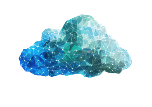 Abstract cloud graphic with polygonal design - Powered by Adobe