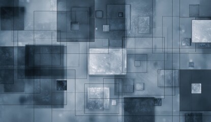 Abstract digital design with overlapping squares